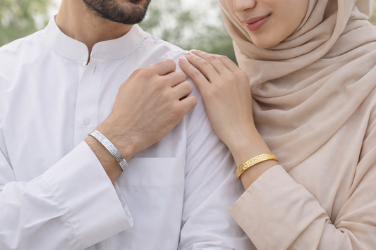 Ayatul Kursi Bracelet for Men & Women – 18K Gold Plated Stainless Steel Islamic Bracelet Silver Gold Black, Gift Box Included