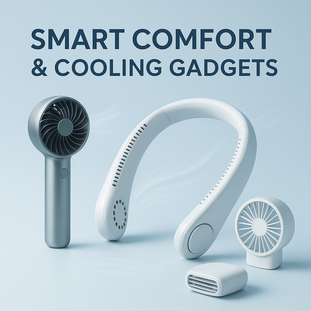  Innovative comfort and cooling gadgets including handheld fans and neck fans for portable, fresh air anytime