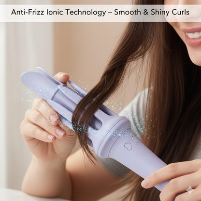 Automatic Hair Curler with One-Click Design, 32mm Barrel & 3 Heat Settings | Anti-Frizz Ionic Curling Iron with Auto Shut-Off