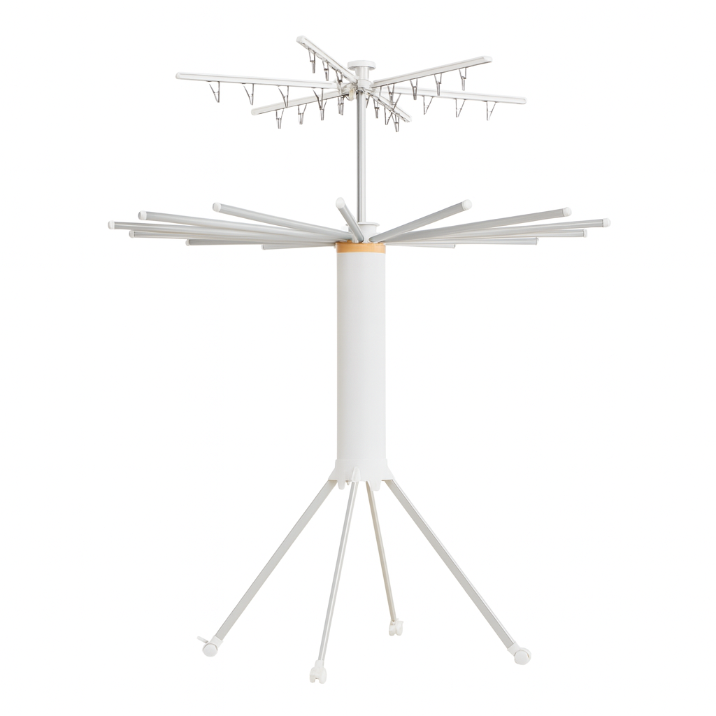 Foldable 360° Rotating Clothes Drying Rack | Tripod Laundry Stand with 16 Bars & Hanger Grooves | Space-Saving Indoor/Outdoor Aire