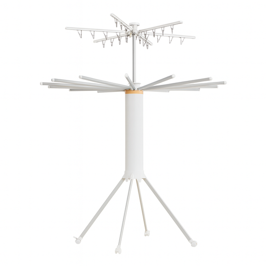 Foldable 360° Rotating Clothes Drying Rack | Tripod Laundry Stand with 16 Bars & Hanger Grooves | Space-Saving Indoor/Outdoor Aire